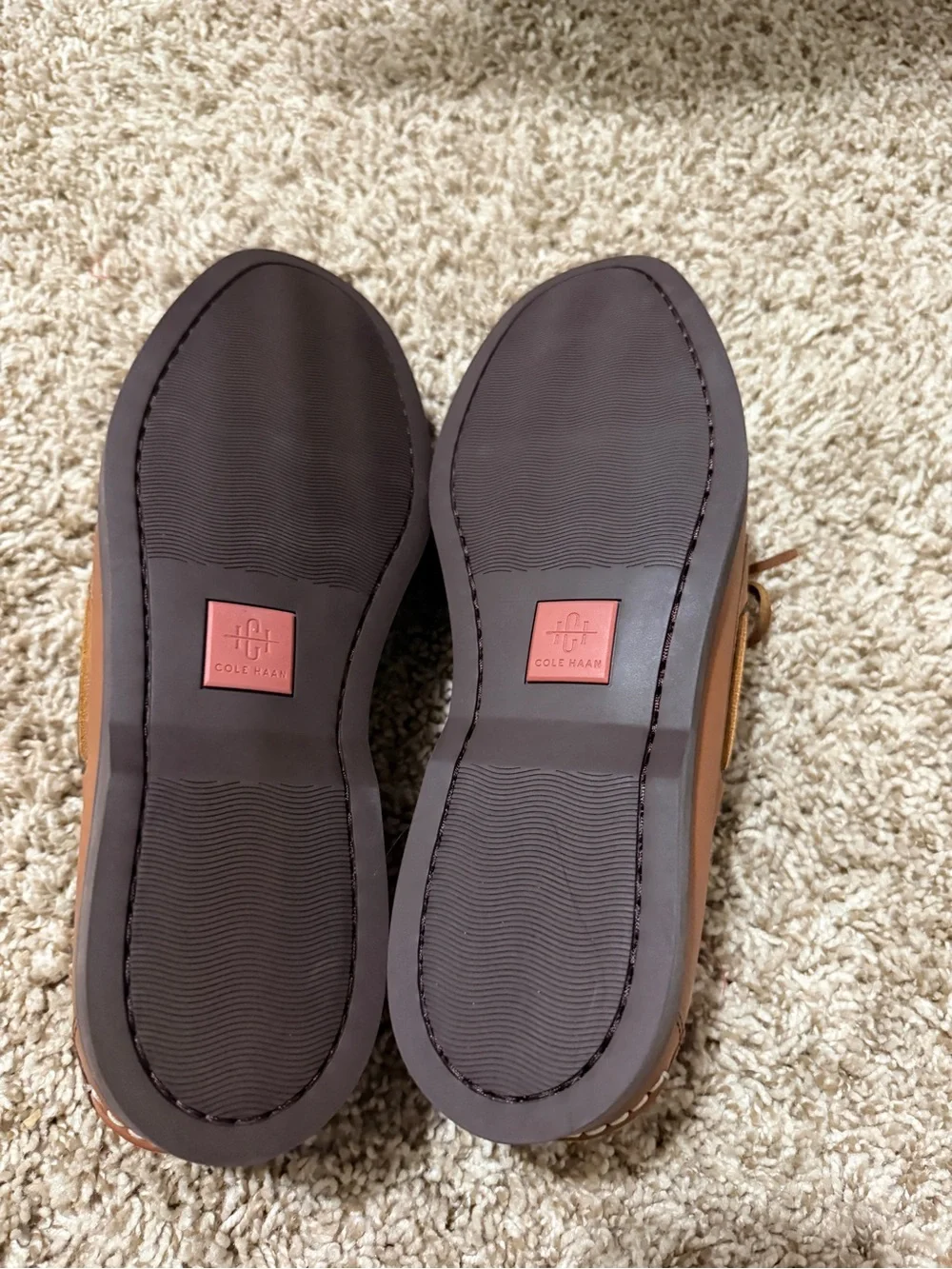 Cole Haan G1+ Bowside Boat Shoes Mens Size 11 Brown Leather Grand C42132 Cognac